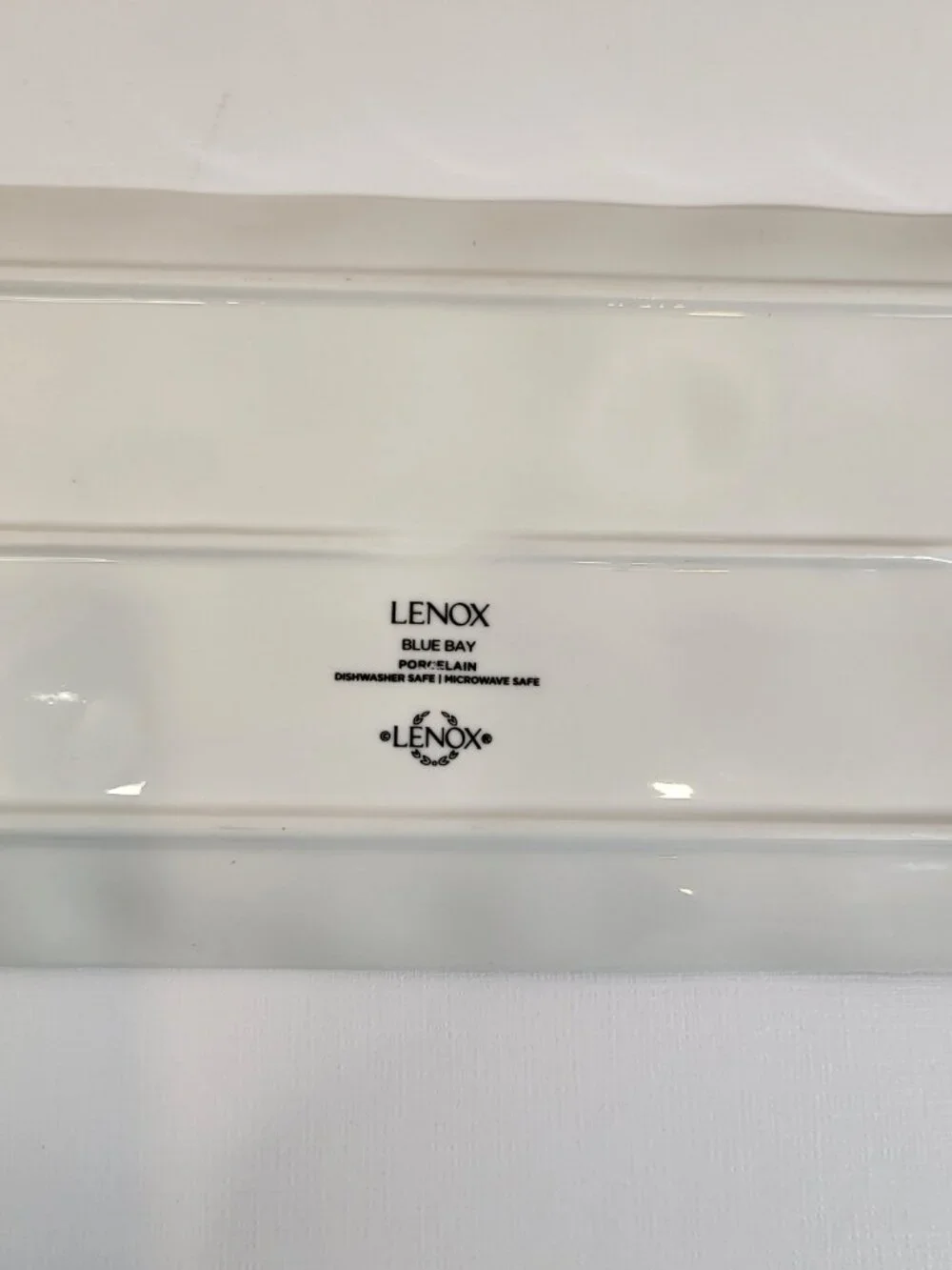 Lenox Blue Bay Stripe Porcelain Hors D'oeuvre Tray -‎ 14